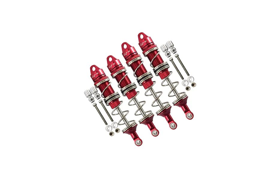 GPM Red Aluminium Front &amp;amp; Rear Adjustable Shocks Set image 131014