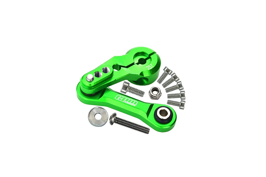 GPM Green Aluminium 25T Servo Horn &amp;amp; Tie Rod Set image 131017