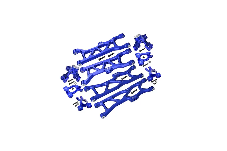 GPM Aluminium Suspension Arm &amp;amp; Hub Kit w/ Hardware - Blue image 131028