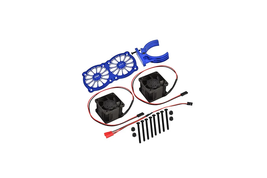 GPM Blue Aluminium Adjustable Motor Heatsink w/ Dual Cooling Fans image 131041