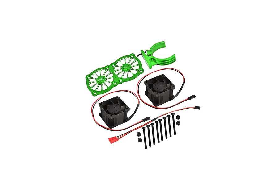 GPM Green Aluminium Adjustable Motor Heatsink w/ Dual Cooling Fans image 131051