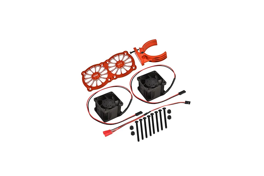 GPM Orange Aluminium Adjustable Motor Heatsink w/ Dual Cooling Fans image 131056