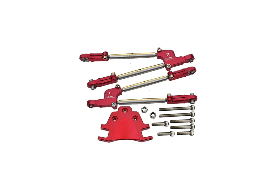 GPM Red Aluminium 1/5 Kraton 8S Rear Tie Rods w/ Stabiliser image 131072