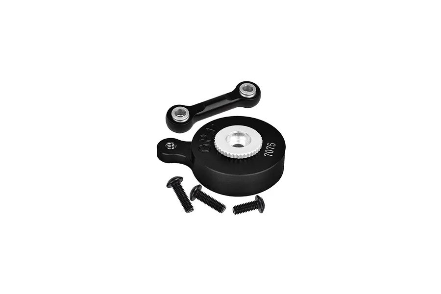GPM Black Aluminium 25T Servo Horn w/ Servo Saver &amp;amp; Linkage image 131081