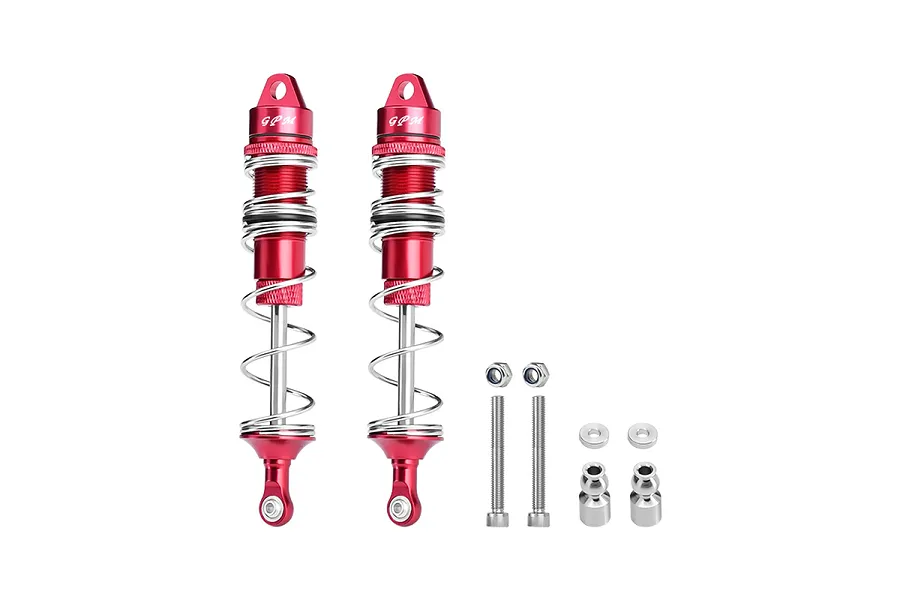 GPM Red Aluminium 125mm Rear Adjustable Double Spring Shocks 2Pcs image 131090