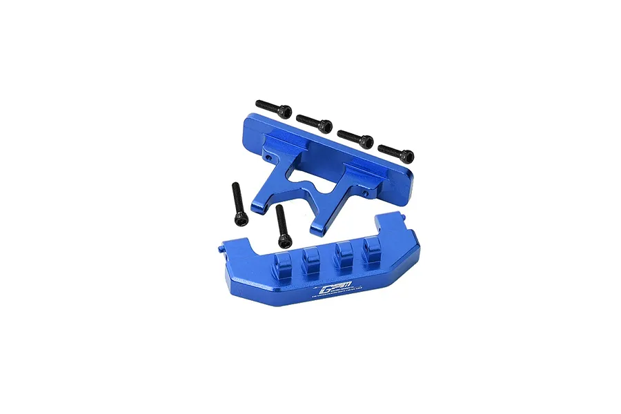 GPM Blue Aluminium SCX24 Rear Bumper &amp;amp; Body Shell Mount w/ Hardware image 131285