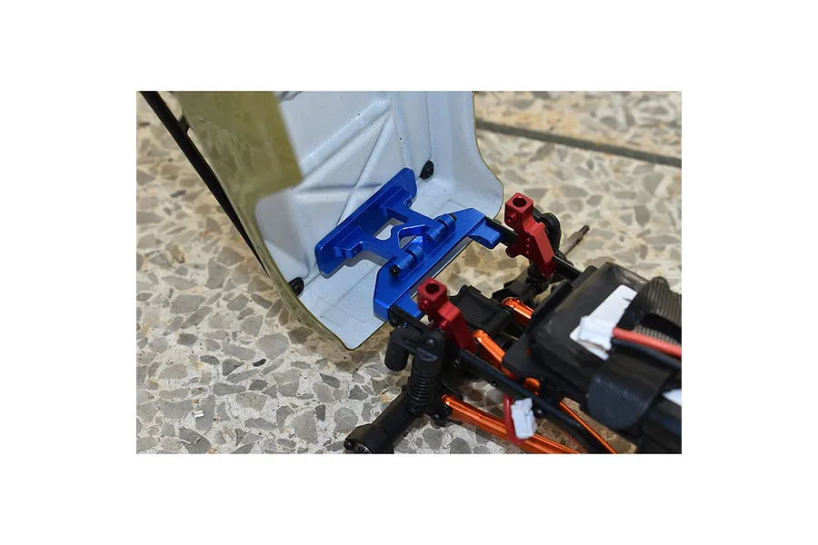 GPM Blue Aluminium SCX24 Rear Bumper &amp;amp; Body Shell Mount w/ Hardware image 131287