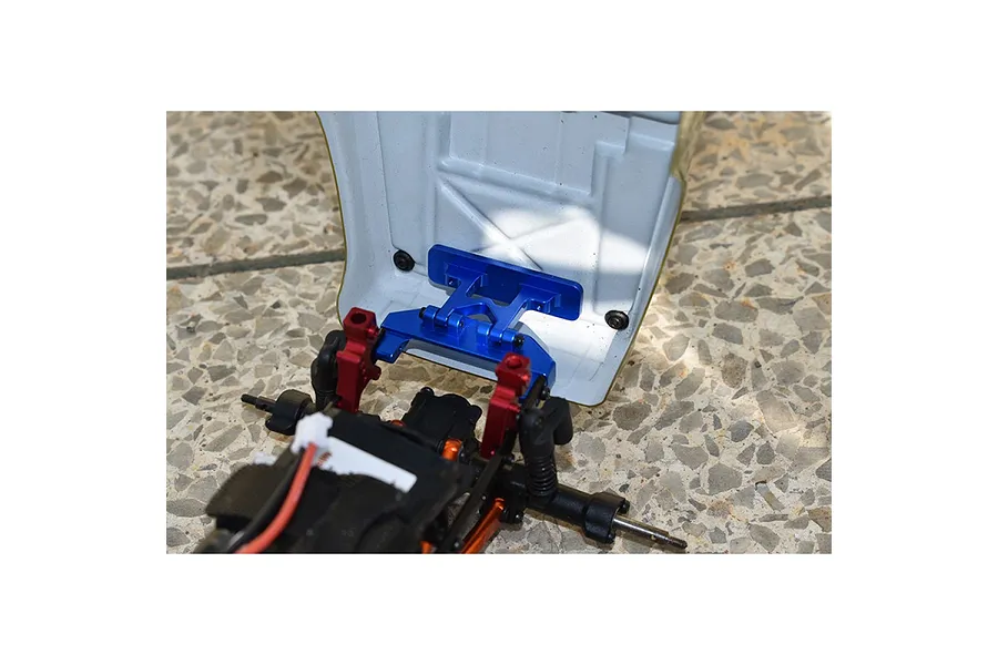 GPM Blue Aluminium SCX24 Rear Bumper &amp;amp; Body Shell Mount w/ Hardware image 131288