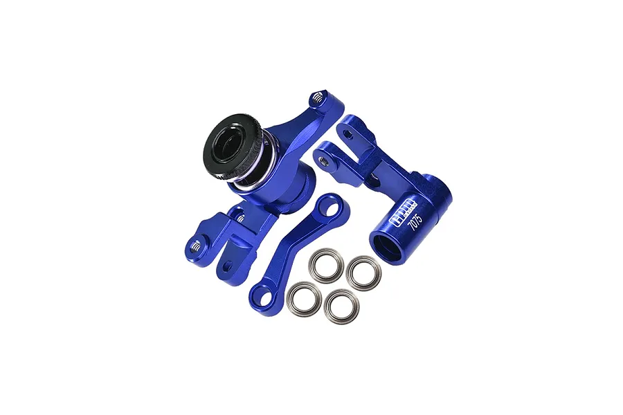 GPM Blue Aluminium Steering Bell Crank/Drag Link Assembly image 131327