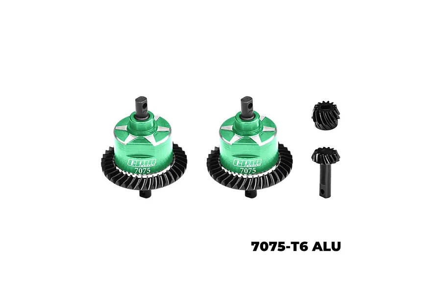 GPM Steel &amp;amp; Aluminium Front &amp;amp; Rear Complete Differential Set - Green image 131328