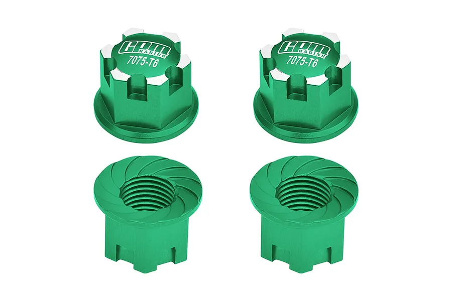 GPM Green Aluminium 17mm Serrated Wheel Nuts 4Pcs image 131334