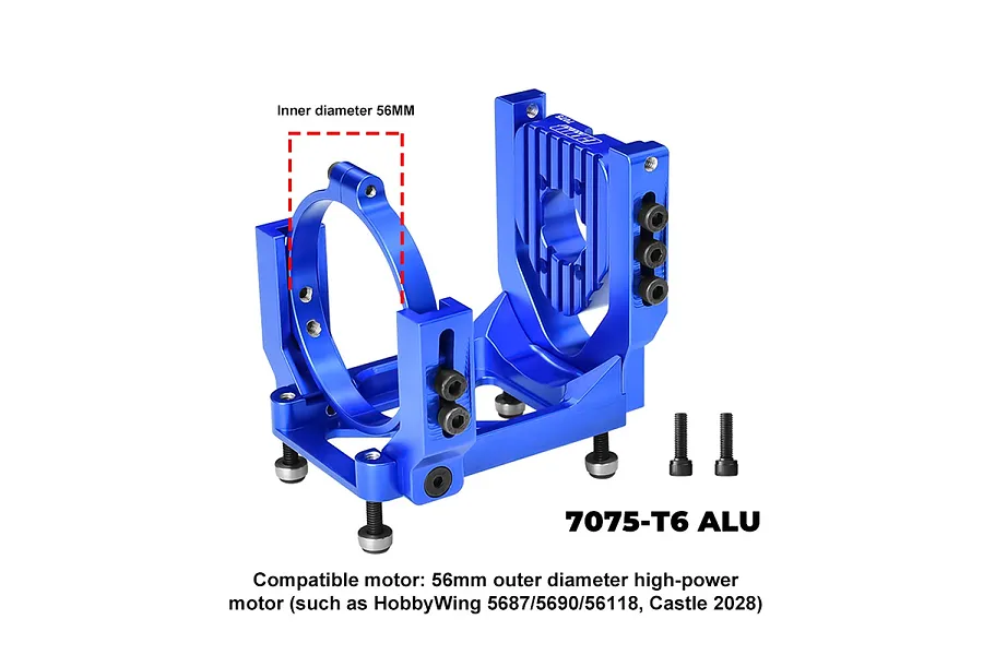 GPM Aluminium Oversized Motor Mount and Base - Blue image 2