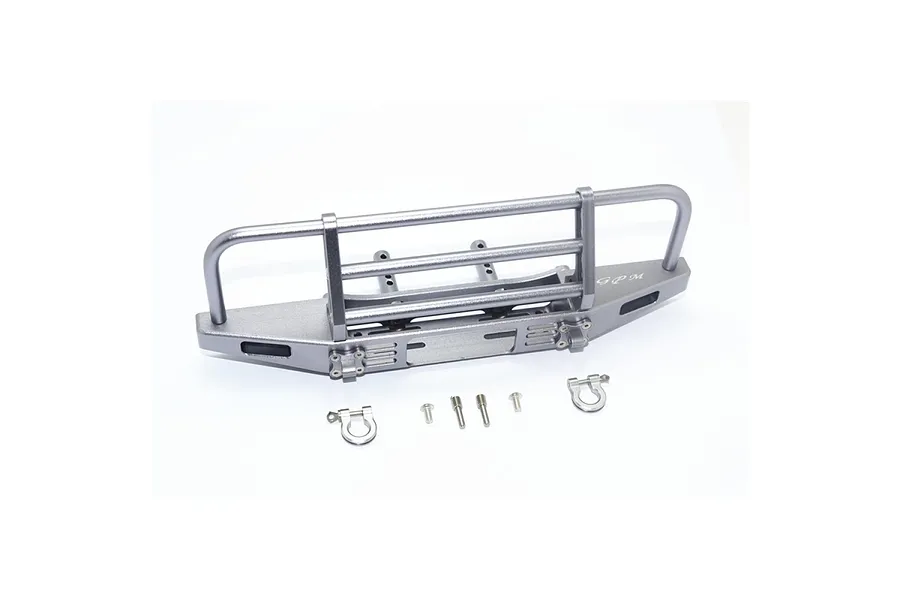 GPM Black Aluminium TRX-4 &amp;amp; SCX10 II Front Bush Guard Bumper w/ D Rings image 131419