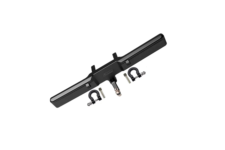 GPM Black Aluminium TRX-4 Bronco Rear Bumper w/ D-Ring &amp;amp; Drop Hitch image 131421