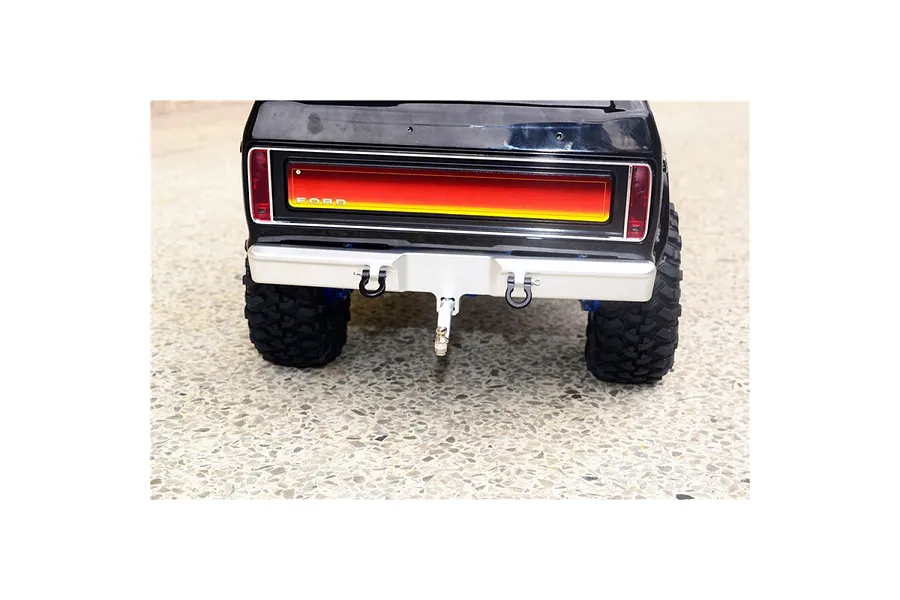 GPM Black Aluminium TRX-4 Bronco Rear Bumper w/ D-Ring &amp;amp; Drop Hitch image 131423