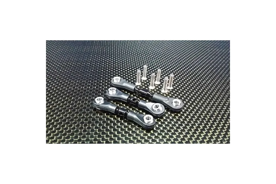 GPM Black Aluminium TT-01 Adjustable Tie Rods 3Pcs w/ Hardware image 131468