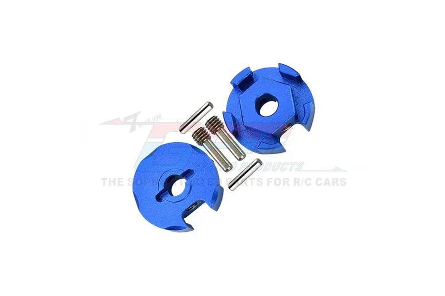 GPM Blue Aluminium Traxxas Slash 4x4 12mm Wheel Hex 2Pcs image 131669