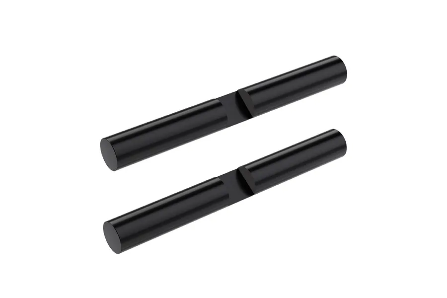 Two black cylindrical differential cross shafts for RC vehicles, shown against a white background.