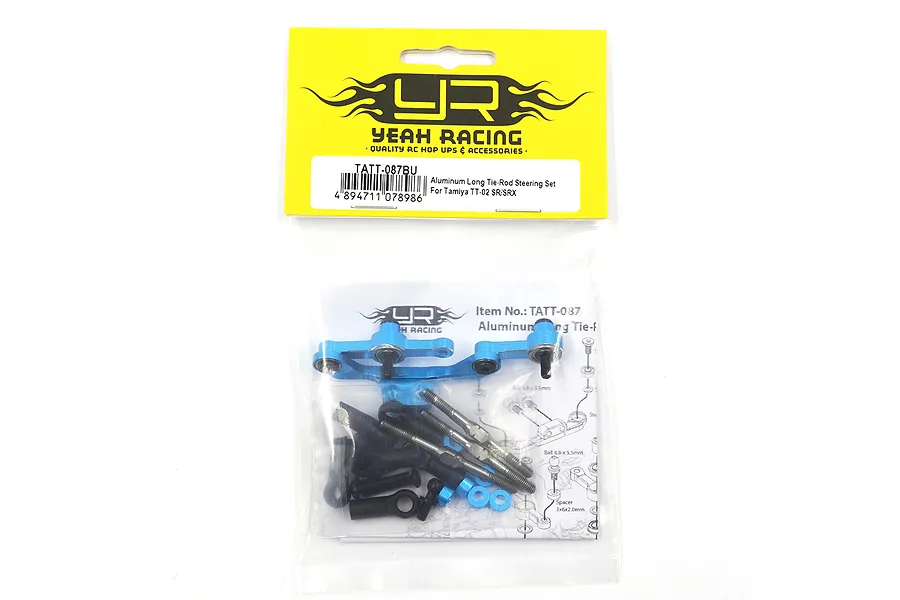 Yeah Racing Aluminium Long Tie-Rod Steering Set for Tamiya TT-02 SR/SRX in original packaging.