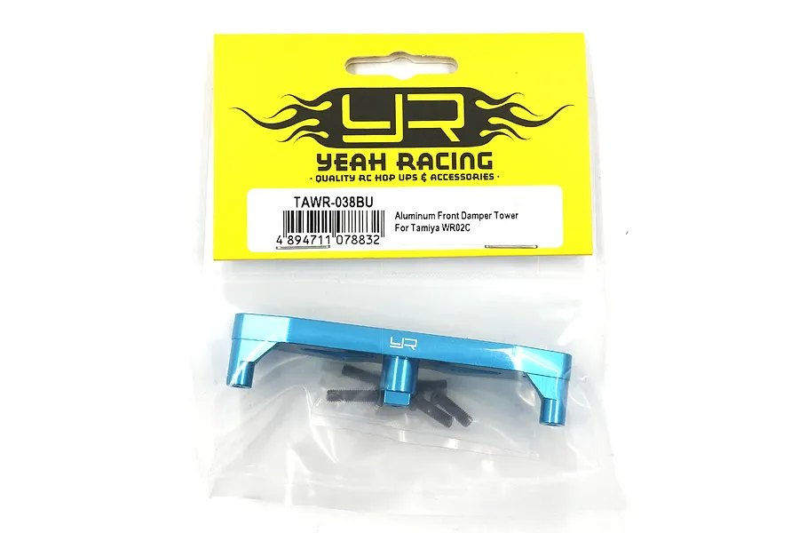 Yeah Racing blue aluminium front shock tower for Tamiya WR02C in original packaging.