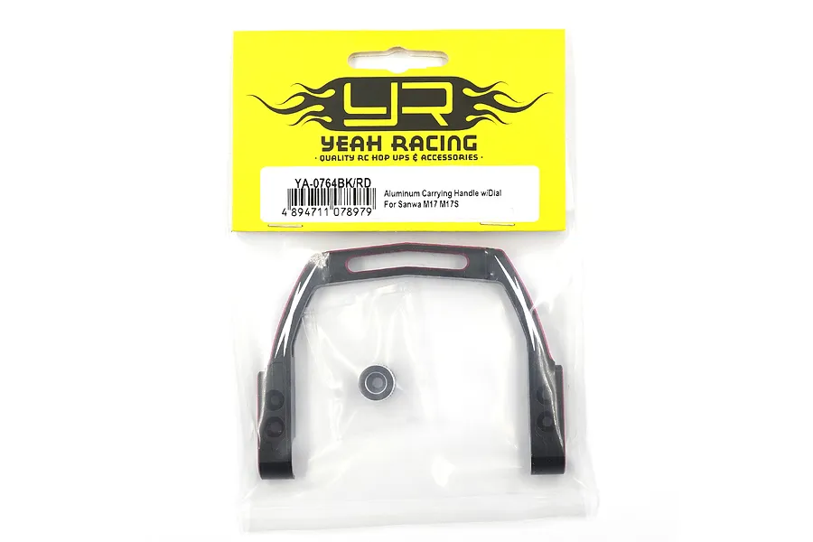 Yeah Racing Aluminium Sanwa M17 Carrying Handle with Dial - Black/Red image 131939