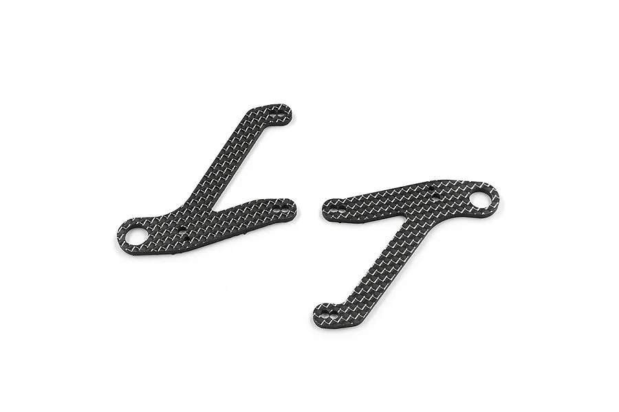 Yeah Racing Carbon Fibre 2.5mm Front Lower Arms 2Pcs - Silver image 1