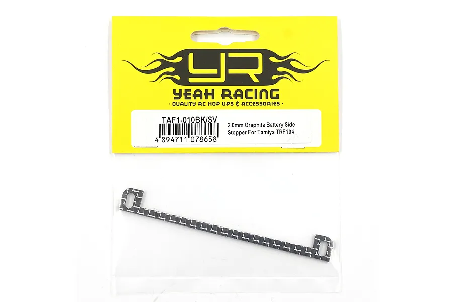 Yeah Racing Carbon Fibre 2.0mm Battery Side Stopper - Silver image 3