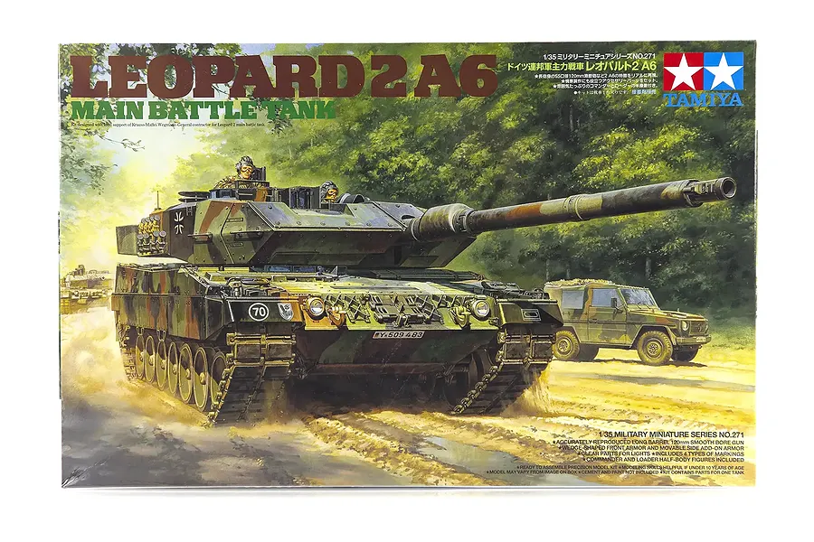 Tamiya 1/35 German MBT Leopard 2 A6 Tank Scaled Plastic Model Kit image 132008