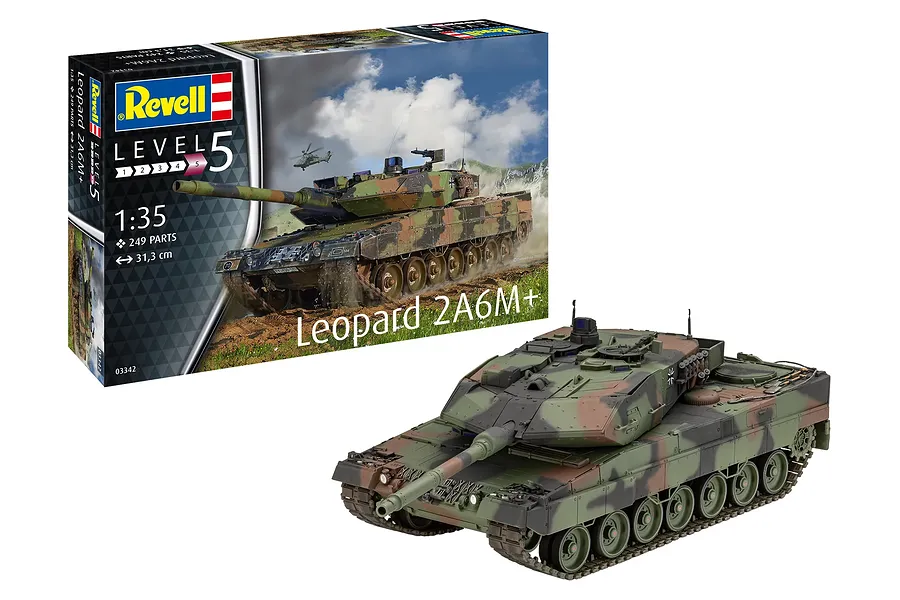 Revell 1/35 Leopard 2A6M+ Tank Scaled Plastic Model Kit image 132121