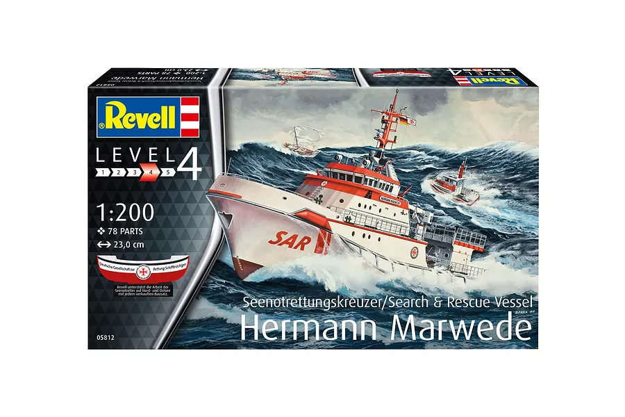Revell 1/200 Hermann Marwede Search &amp;amp; Rescue Ship Scaled Plastic Model Kit image 132139