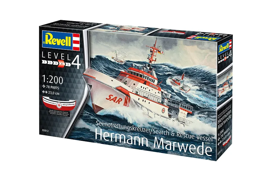 Revell 1/200 Hermann Marwede Search &amp;amp; Rescue Ship Scaled Plastic Model Kit image 132140