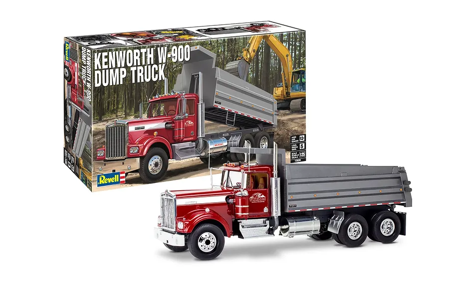 Revell 1/25 Kenworth W-900 Dump Truck Scaled Plastic Model Kit image 132145
