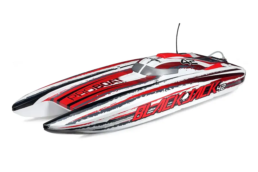 Pro Boat Blackjack 42&amp;quot; Catamaran Brushless Electric RC Speed Boat - Red &amp;amp; White image 132220