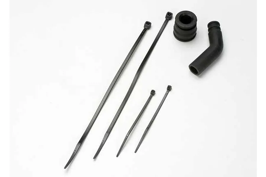 Traxxas Black Exhaust Pipe Seal &amp;amp; Silencer image 13224