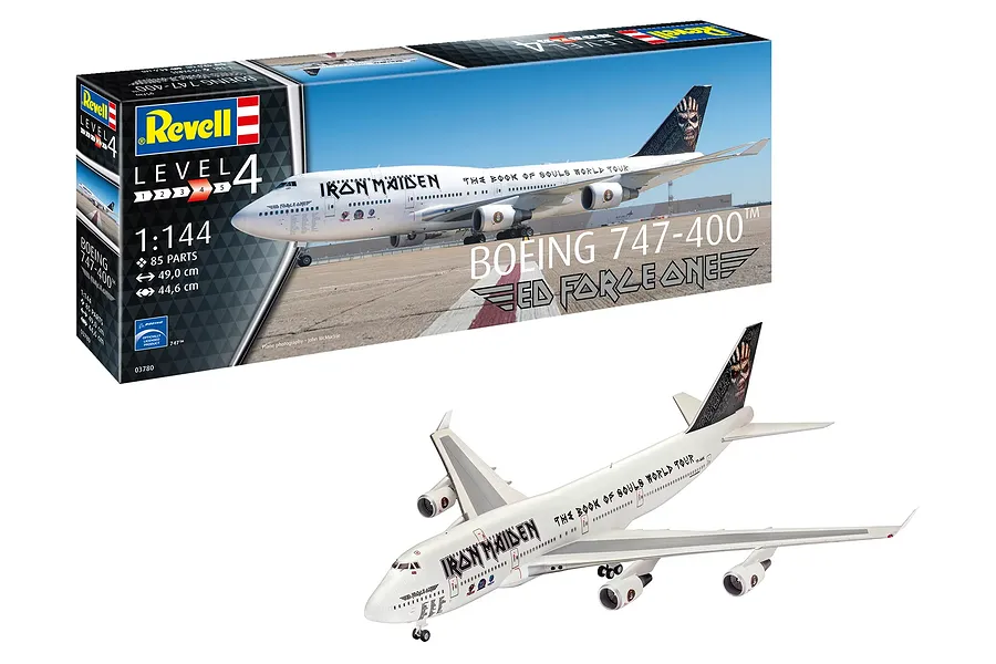 Revell 1/144 Boeing 747-700 Iron Maiden “Ed Force One” Aeroplane Scaled Plastic Model Kit image 132246