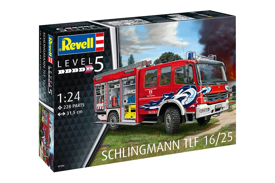 Revell 1/24 Mercedes Schlingmann TLF 16/25 Firetruck Scaled Plastic Model Kit image 132265