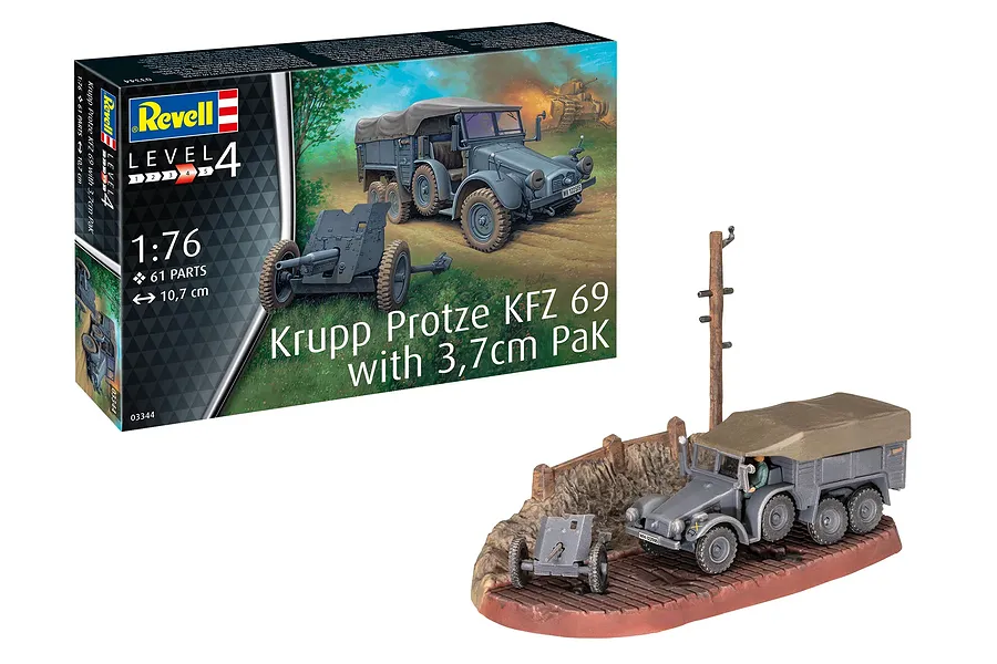 Revell 1/76 German Krupp Protze KFZ 69 with 3,7cm PaK Scaled Plastic Model Kit image 132268