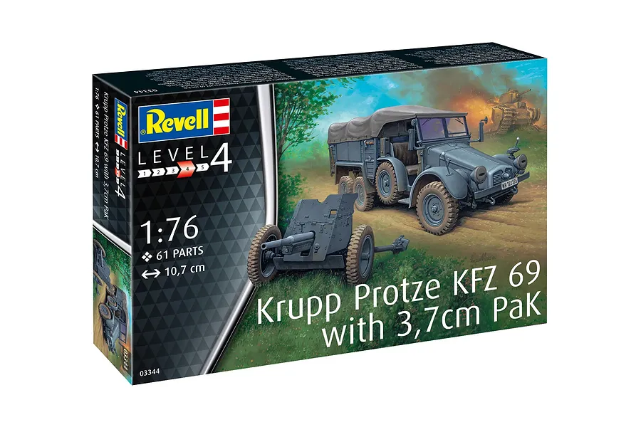 Revell 1/76 German Krupp Protze KFZ 69 with 3,7cm PaK Scaled Plastic Model Kit image 132270