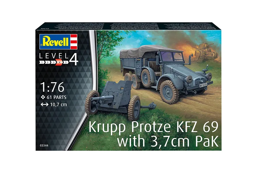 Revell 1/76 German Krupp Protze KFZ 69 with 3,7cm PaK Scaled Plastic Model Kit image 132271