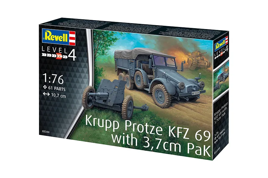 Revell 1/76 German Krupp Protze KFZ 69 with 3,7cm PaK Scaled Plastic Model Kit image 132272