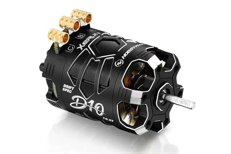 Hobbywing Xerun D10 10.5T 4600Kv Sensored Brushless Motor - Black Stealth Edition image 132352
