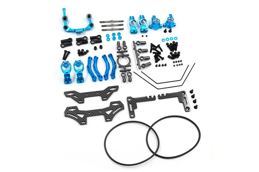 Yeah Racing Aluminium Steering Conversion Kit - Blue image 132442