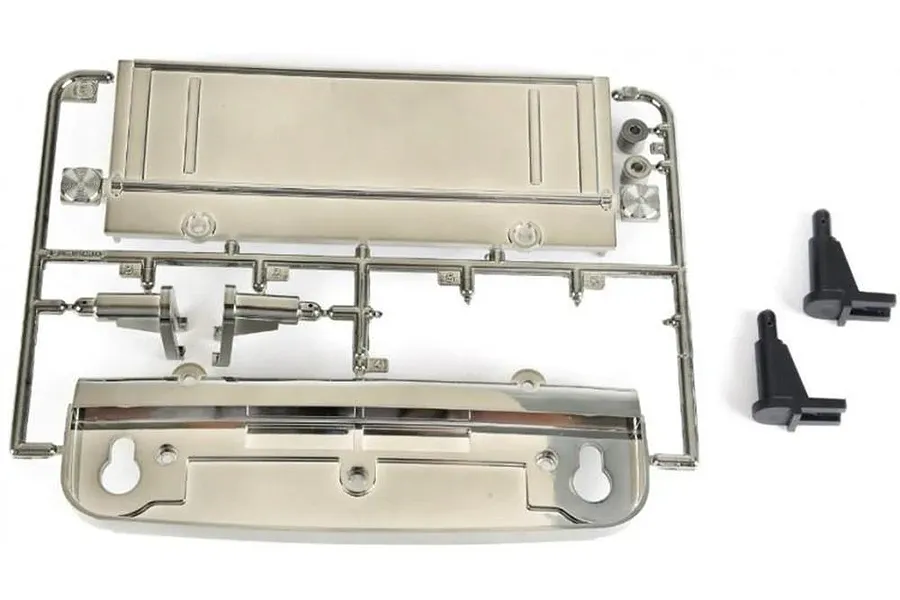 Tamiya Midnight Pumpkin Grill, Body Mounts Set - Metallic Chrome image 132545