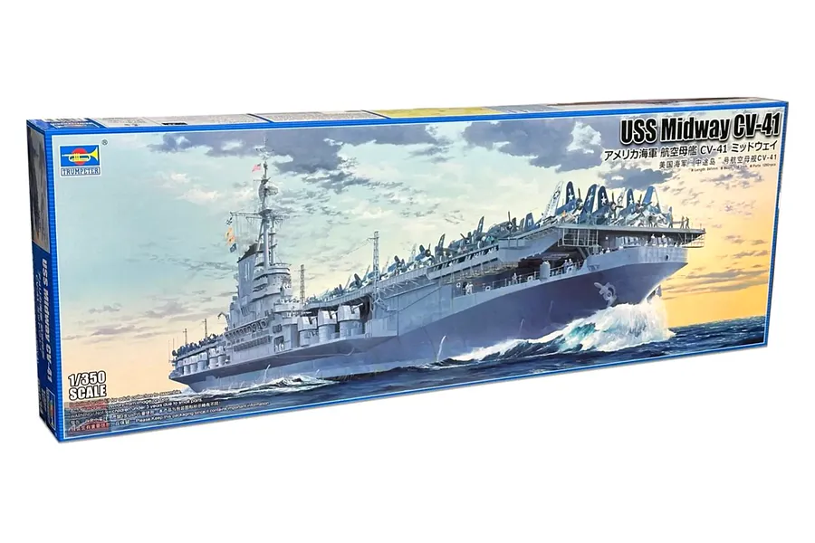 Trumpeter 1/350 USS Midway CV-41 Aircraft Carrier Scaled Plastic Model Kit image 132591