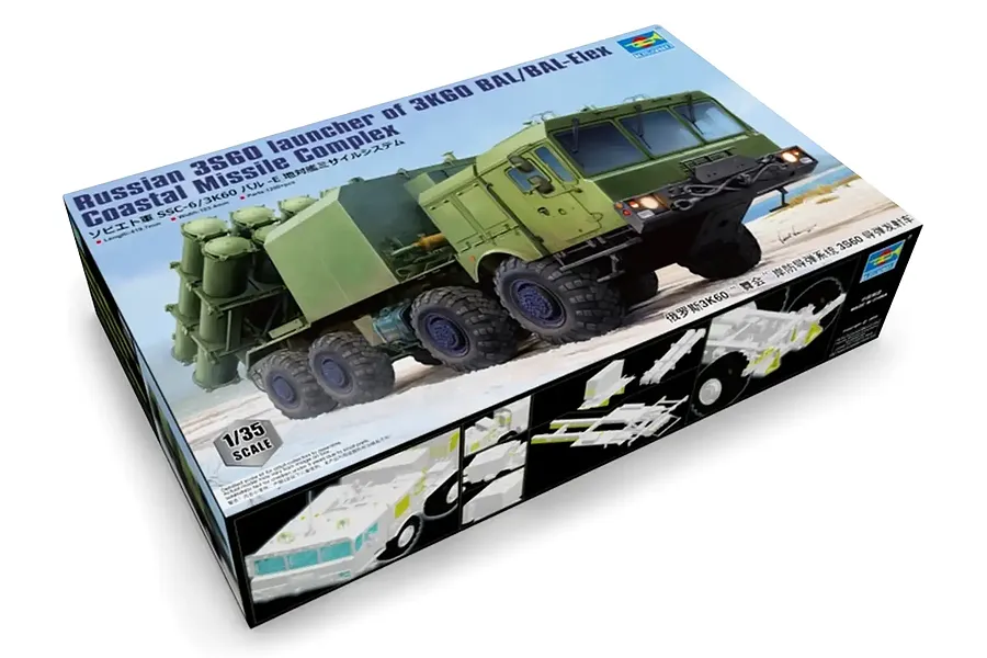 Trumpeter 1/35 Russian 3S60 Launcher of 3K60 BAL/BAL-Elex Coastal Missile Complex Truck Scaled Plastic Model Kit image 132604