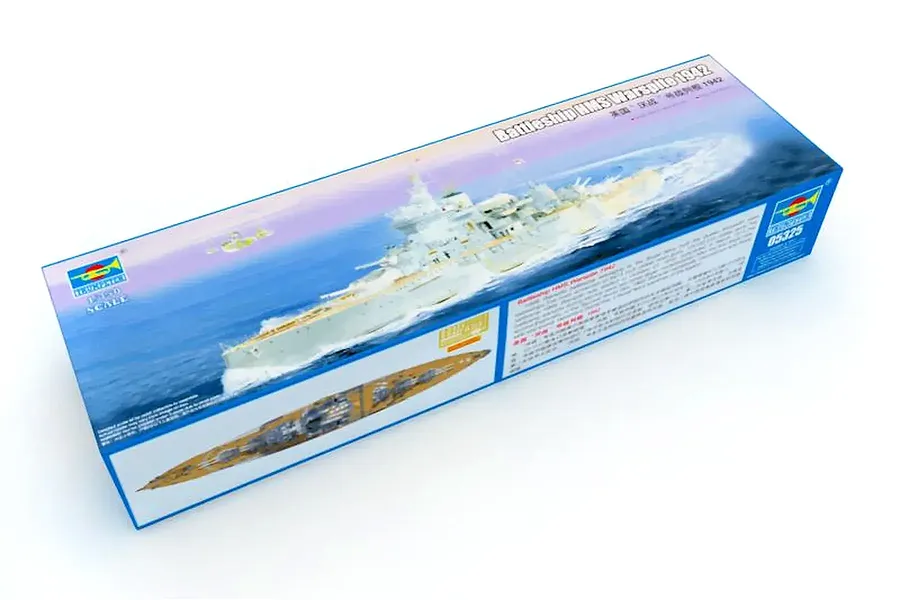 Trumpeter 1/350 HMS Warspite 1942 Battleship Plastic Model Kit image 132611