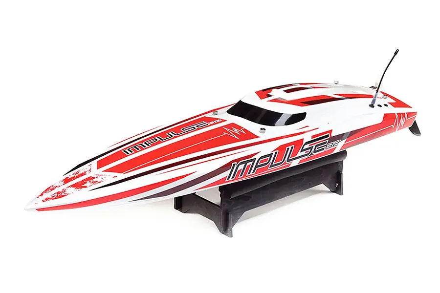 Pro Boat Impulse 32&amp;quot; Deep-V Brushless Electric RTR RC Speed Boat - White/Red image 132706