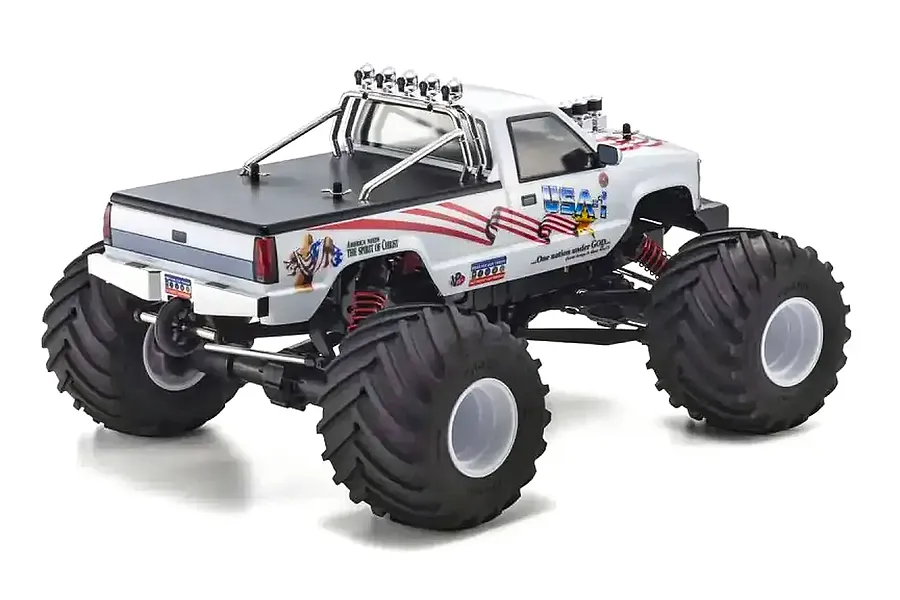 Kyosho USA-1 VE RC Monster Truck Electric Brushless 4WD 1/8 Scale RTR - White image 132751
