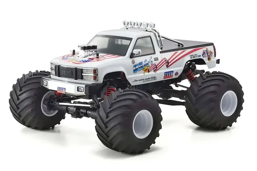 Kyosho USA-1 VE RC Monster Truck Electric Brushless 4WD 1/8 Scale RTR - White image 132753