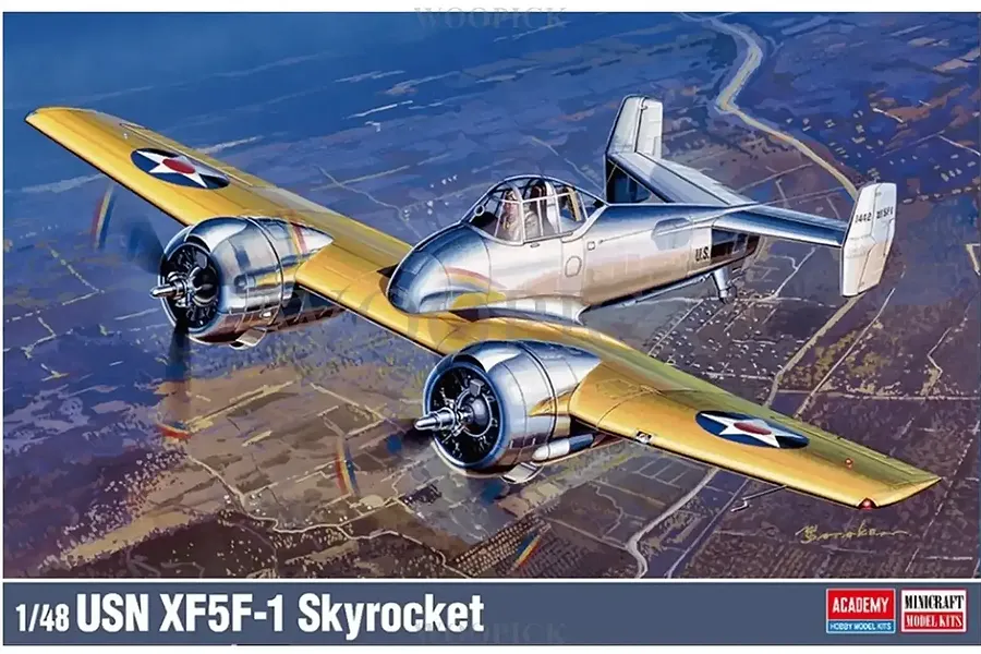 Academy 1/48 USN Grumman XF5F-1 Skyrocket Scaled Plastic Model Kit image 1
